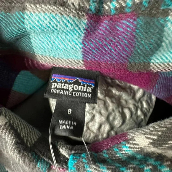 New Patagonia Shirt Plaid Size 8 Fjord Woman - Picture 6 of 8